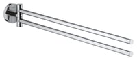 Suport dublu pentru prosoape GROHE Start 41183000 pentru 2 prosoape mari de mâini, 44 cm, pivotant, fixare mascată, cu șuruburi și dibluri, crom 1