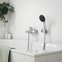 Baterie cadă GROHE Swift 24335001 cu set de instalare, divertor automat, supapă de reținere integrată, manetă metalică, racorduri S, crom 6
