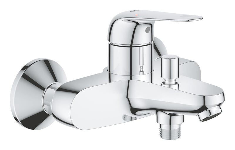 Baterie cadă GROHE Swift 24335001 cu set de instalare, divertor automat, supapă de reținere integrată, manetă metalică, racorduri S, crom