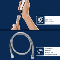 Set bideu WC GROHE Tempesta – Pară de duș cu 1 jet, furtun 1,25 m, suport de perete, crom 4