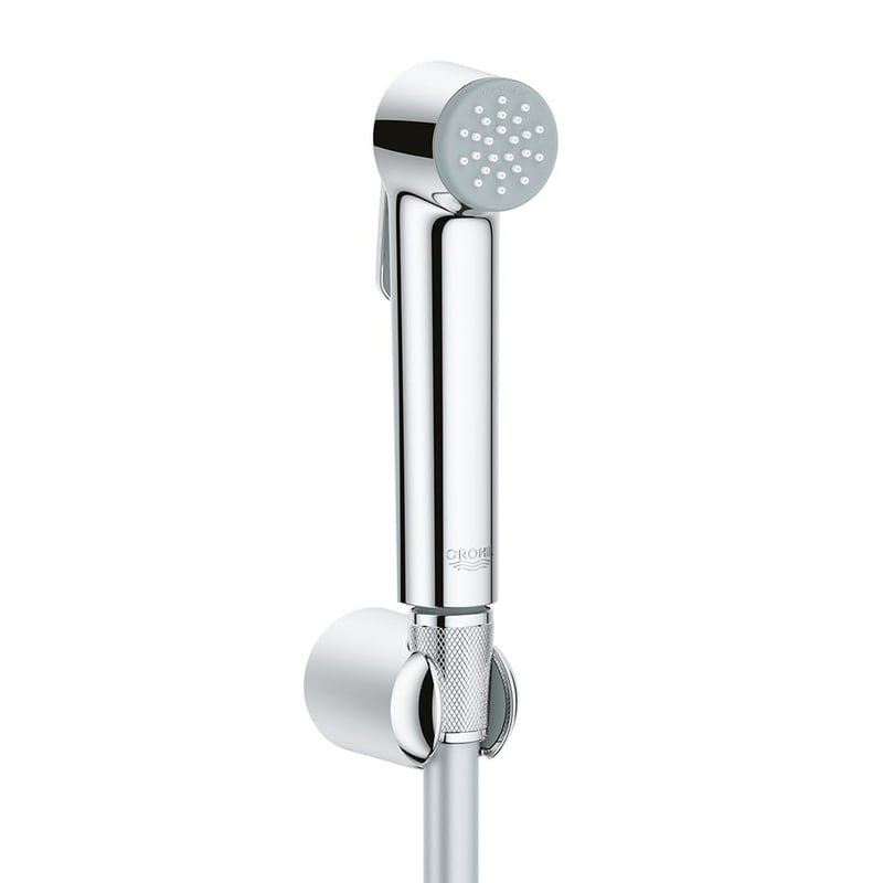 Set bideu WC GROHE Tempesta – Pară de duș cu 1 jet, furtun 1,25 m, suport de perete, crom