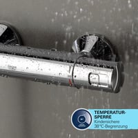 Set de duș cu economisire de apă GROHE Vitalio 250 26696001, 8 l/min, cu termostat, duș fix, sistem anticalcar, crom 9