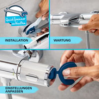 Set de duș cu economisire de apă GROHE Vitalio 250 26696001, 8 l/min, cu termostat, duș fix, sistem anticalcar, crom 10