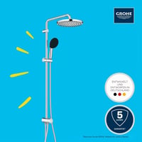 GROHE Vitalio 250 set za tuširanje bez armature, štednja vode, 8 l/min, nadglavni tuš, 2 vrste mlaza, 104 cm tuš šipka, okrugli, krom, 269890 3