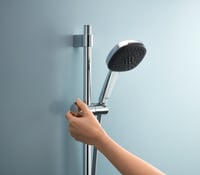 GROHE Vitalio 27724001 sprchová tyč 60 cm chróm, upevnenie bez vŕtania, nastaviteľný horný držiak s posuvným jazdcom a kĺbovým prvkom, možnosť lepenia alebo vŕtania 5