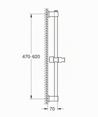 GROHE Vitalio 27724001 sprchová tyč 60 cm chróm, upevnenie bez vŕtania, nastaviteľný horný držiak s posuvným jazdcom a kĺbovým prvkom, možnosť lepenia alebo vŕtania 3