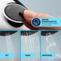 Sprchová súprava GROHE Vitalio Comfort 110 s 3-prúdovou ručnou sprchou, sprchová tyč 90 cm, hadica 1,75 m, úspora vody, možnosť lepenia alebo vŕtania, chróm, 26932001 10