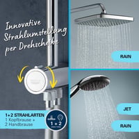 GROHE Vitalio Comfort 250 Flex zuhanyszett átváltóval, 2 sugártípus, vízmegtakarító, 74 cm zuhanyoszlop, négyzetes, króm, 26698001 6