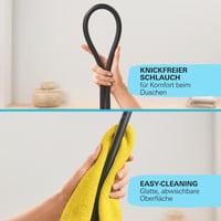 Furtun de duș GROHE Vitalioflex Trend 1,50 m - flexibil, anti-îndoire, negru, fără garnitură de etanșare, conexiune universală 5