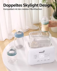 Încălzitor și sterilizator rapid de biberoane 8 în 1 GROWNSY cu afișaj LCD, control al temperaturii și funcție de decongelare, verde 4