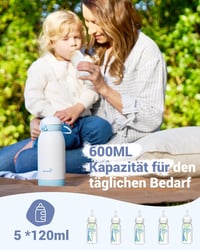 GROWNSY Hordozható Cumisüveg Melegítő Anyatej és Tápszer Számára, 10000 mAh Akkumulátor, Gyors Felmelegítés, 600ml Dupla Kapacitás 4