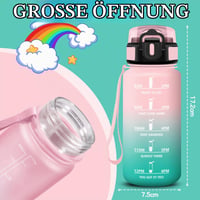 Detská fľaša Grsta 500 ml so slamkou, vhodná aj na sýtené nápoje, nepriepustná, s motivačným nápisom, do školy a na kempovanie 5