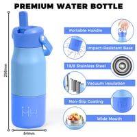 Grsta Rozsdamentes Acél Kulacs 900 ml Szívószállal, BPA-mentes Termosz Palack Kempingezéshez 2
