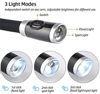 GRSTREE Könyv Olvasólámpa 4 LED Nyaklámpa Ágyban Olvasáshoz 3 Fényerő Szint 2 Hajlítható Kar Kézzel Fogható Kézimunka Kötés Horgolás Fekete 5