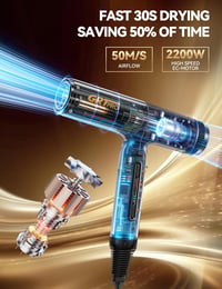 GRT PRO 2200W Ionos Hajszárító 110000 RPM, Diffúzorral, 3 Sebesség, 4 Hőfok 2