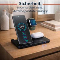 Bezdrôtová nabíjacia stanica Grundig 3 v 1 pre iPhone, Samsung, inteligentné hodinky a slúchadlá – Rýchlonabíjačka Qi – Skladací dizajn 6