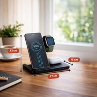 Bezdrôtová nabíjacia stanica Grundig 3 v 1 pre iPhone, Samsung, inteligentné hodinky a slúchadlá – Rýchlonabíjačka Qi – Skladací dizajn 3