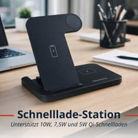 Bezdrôtová nabíjacia stanica Grundig 3 v 1 pre iPhone, Samsung, inteligentné hodinky a slúchadlá – Rýchlonabíjačka Qi – Skladací dizajn 4