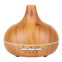 Aroma difuzér a zvlhčovač vzduchu Grundig 300 ml, s LED svetlom a časovačom, difuzér esenciálnych olejov bez káblov, bambus, hnedý 1
