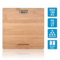 Grundig Bambusz Digitális Személymérleg LCD Kijelzővel 180 kg-ig 2