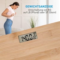 Grundig Bambusz Digitális Személymérleg LCD Kijelzővel 180 kg-ig 7