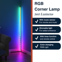 Rohová LED stojacia lampa Grundig – s hudobným režimom a diaľkovým ovládaním – 140 cm – viacfarebná RGB 4