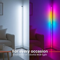 Rohová LED stojacia lampa Grundig – s hudobným režimom a diaľkovým ovládaním – 140 cm – viacfarebná RGB 6