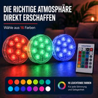 Grundig set bežičnih LED reflektora 3 kom - RGB promjena boja s daljinskim upravljačem - IP65 vodootporna svjetiljka na baterije - 7x7x2,8 cm 3