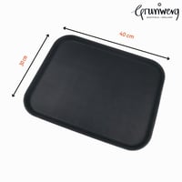 Tavă antiderapantă Grunwerg Tuffgrip Super Plastic, 40 x 30 cm, neagră, formă dreptunghiulară, tavă de servire pentru masă 2