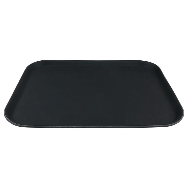 Tavă antiderapantă Grunwerg Tuffgrip Super Plastic, 40 x 30 cm, neagră, formă dreptunghiulară, tavă de servire pentru masă