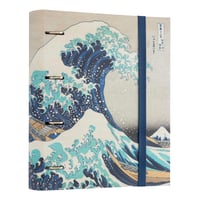 Biblioraft cu Inele Grupo Erik Hokusai Valul din Kanagawa A4 – Mapă cu 4 Inele și Copertă Rigidă, pentru Școală și Birou 1
