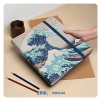 Dosar cu inele A4 Grupo Erik Hokusai Valul din Kanagawa, 2 inele - Mapă școlară cu copertă cartonată 5