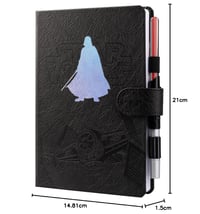 Caiet A5 cu puncte Grupo Erik Star Wars Darth Vader și pix sabie laser - negru 9