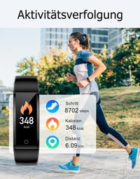 GRV Lépésszámláló Óra Vízálló Fitness Tracker Kalória Alvásmonitor Férfi Női - Black 3