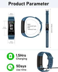 GRV S1A lépésszámláló fitnesz karóra Bluetooth nélkül - kék 8