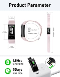 GRV pedométer fitness óra lépés- és kalóriaszámlálóval - rózsaszín 5