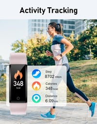 GRV pedométer fitness óra lépés- és kalóriaszámlálóval - rózsaszín 2