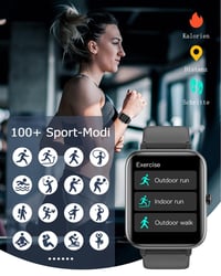 Unisex inteligentné hodinky GRV s funkciou telefonovania, meračom tepu, SpO2, krokomerom, monitorom spánku, viacerými športovými režimami, pre iOS a Android 3