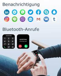 Unisex inteligentné hodinky GRV s funkciou telefonovania, meračom tepu, SpO2, krokomerom, monitorom spánku, viacerými športovými režimami, pre iOS a Android 2