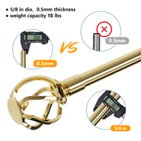 GSBLUNIE Zlatna karniša 365 cm s ukrasnim završecima u obliku kaveza, zidni nosač, mesingani set, metalna šipka promjera 16 mm, otporna na vremenske uvjete za vanjsku upotrebu 4