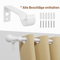 Galerie perdea GSBLUNIE alb mat, 68-157 cm, set metalic cu montare pe perete, diametru 16 mm, lungime 1,5 m, rezistentă la intemperii pentru exterior 4