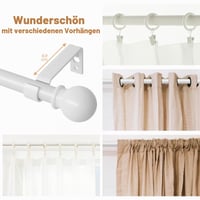 Galerie perdea GSBLUNIE alb mat, 68-157 cm, set metalic cu montare pe perete, diametru 16 mm, lungime 1,5 m, rezistentă la intemperii pentru exterior 5