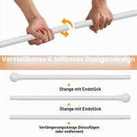 Galerie perdea GSBLUNIE alb mat, 68-157 cm, set metalic cu montare pe perete, diametru 16 mm, lungime 1,5 m, rezistentă la intemperii pentru exterior 2