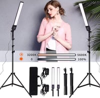 GSKAIWEN 2 db dimmelhető LED videólámpa készlet állvánnyal és hordtáskával, 376 LED, 3200-5500K, CRI 96 felett, kamera YouTube fotó 3