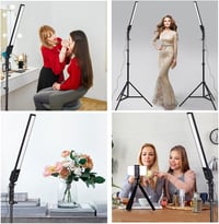 Set de iluminat studio LED reglabil GSKAIWEN 24W, 3200K-5500K, cu intensitate reglabilă, trepied și geantă de transport, pentru cameră video, portrete și transmisiuni live 7