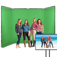 GSKAIWEN Prenosné zelené pozadie pre fotografovanie a video - 4x2,4m štúdiové greenscreen sada s prenosnou taškou a upevňovacími prvkami 2