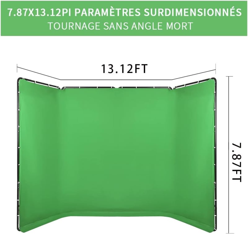 GSKAIWEN Hordozható Zöld Háttér Fotózáshoz és Videózáshoz - 4x2,4m Stúdió Greenscreen Szett Hordtáskával és Rögzítőelemekkel