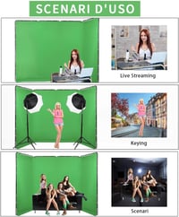 GSKAIWEN Zöld Háttér Állvánnyal Videó Fotózáshoz Streaming Stúdióhoz 6