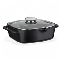 GSW Gourmet Granit univerzalna posuda za pečenje s poklopcem – 33x21 cm, 6 litara, prikladna za indukciju i pećnicu, lijevani aluminij, crna 8