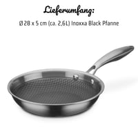 Tigaie GSW Inoxxa Black cu structură tip fagure, diametru 28 cm, strat antiaderent, pentru plită cu inducție 7